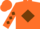 orange, chocolate diamond frame, chocolate diamonds on sleeves, orange cap
