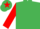 emerald Green body, red arms, emerald green cap, red star