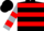 Black, black 'rri' on silver & red hoops, silver & red bars on sleeves