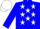 Blue, white stars, blue sleeves, blue and white cap
