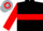 Black, black 'rri' on silver & red hoop, silver & red hoop on sleeves