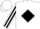 White, black hawk, black diamond stripe on sleeves, white cap