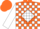 Orange, orange 'b' on white diamond, orange and white diamond blocks on sleeves, orange cap