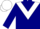 Navy blue, white triangular panel, navy cap