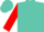 Turquoise, red 'kd', turquoise star stripe on red sleeves, turquoise cap