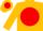 Gold, 'cg' on red ball, red and gold sleeves