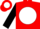 Red, c b on white ball, black bands on sleeves