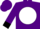 Purple, black horses on white ball, black  cuffs