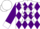 White, white 's' in purple horse head, purple diamonds, white stars and cuffs on purple sleeves, white cap