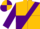 Gold, purple 'k & b', purple v sash, gold and purple quartered sleeves
