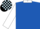 ROYAL BLUE, WHITE collar and sleeves, BLACK and LIGHT BLUE check cap