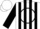 White, black circle 'ad' on back, black stripes on sleeves, black cuffs & collar