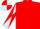 Red, light blue and red diabolo on sleeves, quartered cap