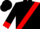 Black, red sash, red cuffs on black sleeves, black cap