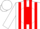 White, red stripes, white ''m'' on red ball, white sleeves, white cap