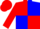 Red and blue quartered, red sleeves, checked cap