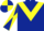 Dark Blue, Yellow chevron, diabolo on sleeves, quartered cap