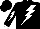 Black, white lightning bolt, white lightning bolt and cuffs on sleeves, black cap