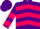 Purple, hot pink and teal chevrons, hot pink and teal chevrons on sleeves, purple cap