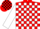 Red, black 'mccarty racing', black and white blocks on slvs