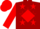 Terra cotta, cherry red diamond, terra cotta stars on cherry red sleeves, cherry red cap