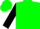 Green, gold band on black slvs