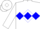 White, blue diamond hoop, blue diamond stripe on white sleeves