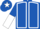 Royal blue, white seams, halved sleeves and star on cap