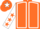 Orange, white seams, white sleeves, orange stars, orange cap, white star