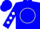 Blue, white circle, white diamonds on sleeves, blue cap