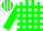 White, green blocks, green stripes on slvs