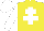 YELLOW, white Cross of Lorraine, white slvs & cap