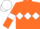 Orange, white triple diamond, armlets and cap