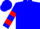 Blue, red 'ct', red hoops on sleeves, blue cap