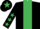 Black, emerald green stripe, black sleeves, emerald green stars, black cap, emerald green star