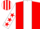 Red, white stripe, white sleeves, red stars, red and white striped cap