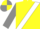 Yellow, white sash, grey sleeves, yellow cuffs, yellow and grey quartered cap