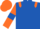 Royal Blue, Orange epaulets, Orange sleeves, Royal Blue armlets, Orange cap