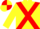 Yellow, red cross sashes, red armlet, quartered cap
