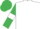 White, Emerald Green sleeves, White armlets, Emerald Green cap