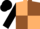 Beige and brown (quartered), black sleeves and cap