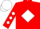 Red, white diamond frame, white diamonds on sleeves, white cap