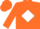 Orange, green clover in white diamond