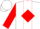 White, red diamond frame, red diamond stripe and cuffs on sleeves