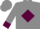 Grey, 'rc' on maroon diamond, maroon cuffs