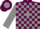 Maroon, grey blocks,  maroon 'sf' on grey ball, maroon and grey slvs