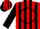 Red, red 'fd' on black circle, black stripes on slvs