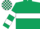 Dark green, white hoop, hooped sleeves, check cap