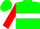 Green, red and white hoop, red sleeves, green cap