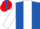 Royal blue, red sc on white panel, red band on white slvs
